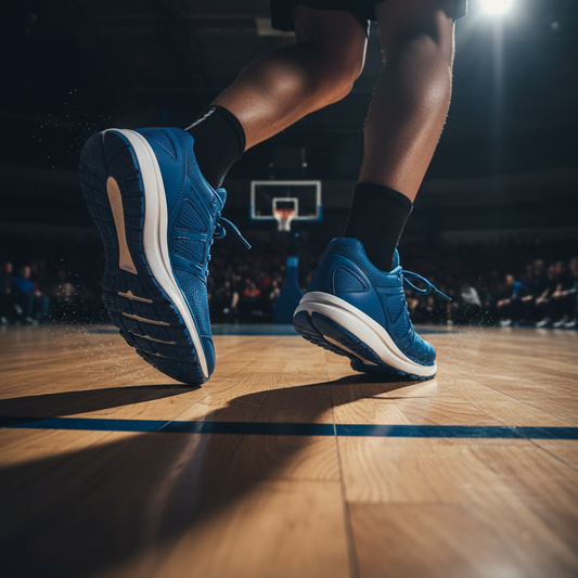 Blue Sneakers Athletic Setting