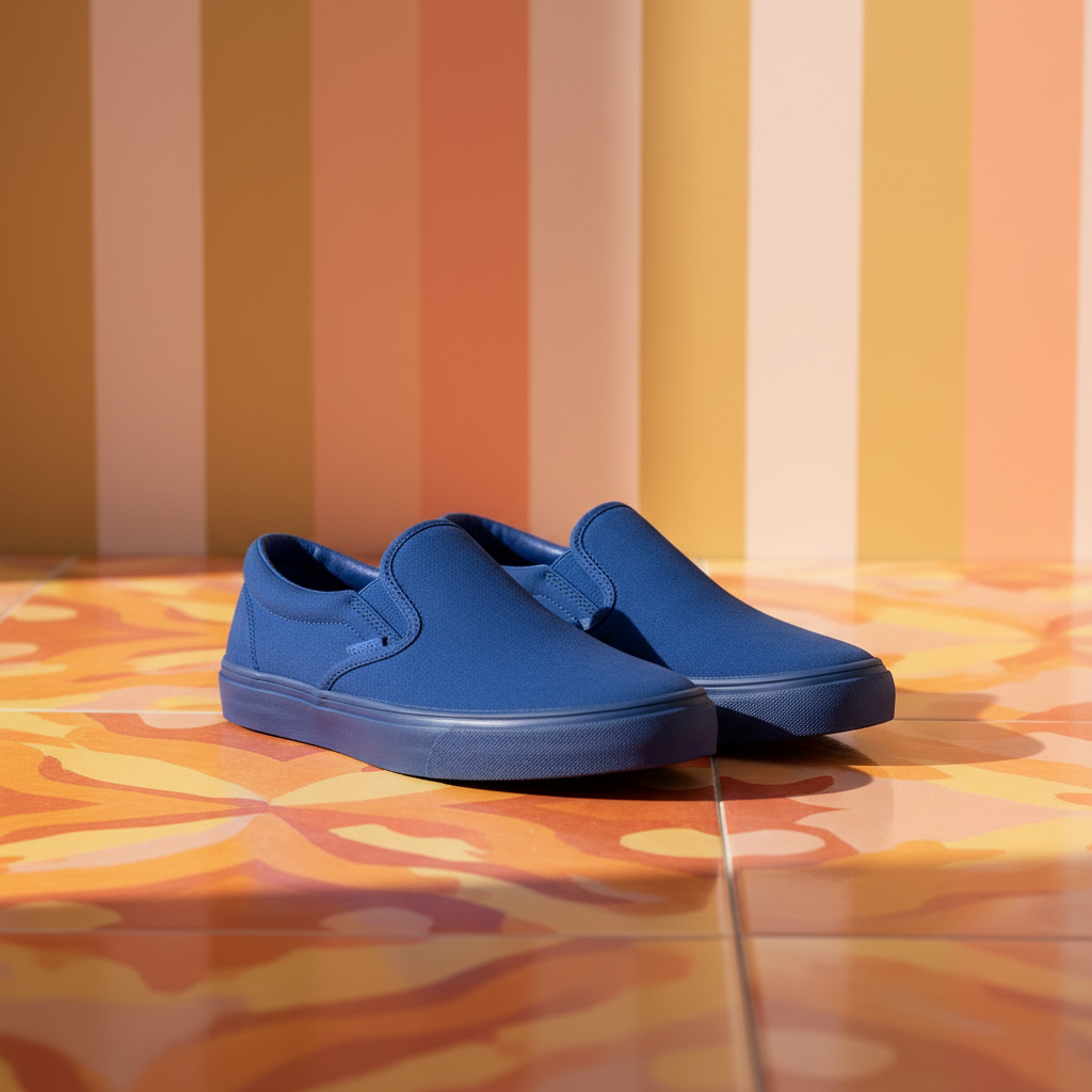 Blue Sneakers Colorful Backdrop